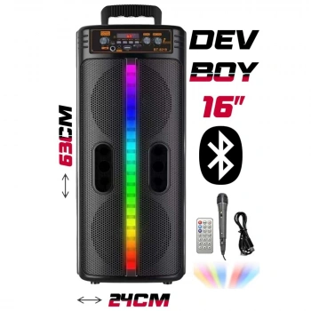 Platoon BT-8219 BT/SD/USB GİRİŞLİ RGB IŞIKLI MİKROFONLU 8X2 16 SPEAKER