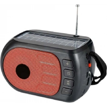 FP506S Solar Güneş Enerji FM Radyo Bluetooth Hoparlör KIRMIZI
