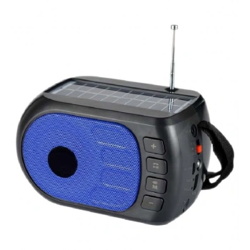 FP506S Solar Güneş Enerji FM Radyo Bluetooth Hoparlör MAVİ