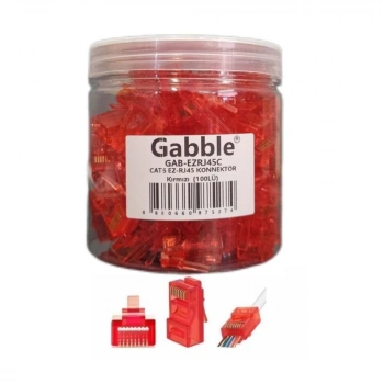 Gabble Renkli GAB-EZRJ45C EZ-RJ45 Kırmızı Delikli Yeni Nesil Konnektör