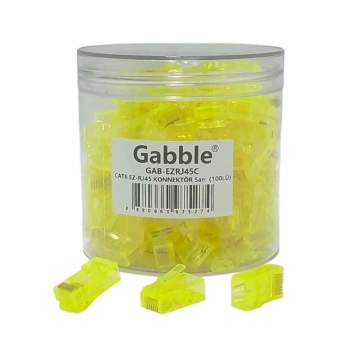 Gabble Renkli GAB-EZRJ45C EZ-RJ45 Sarı Delikli Yeni Nesil Konnektör