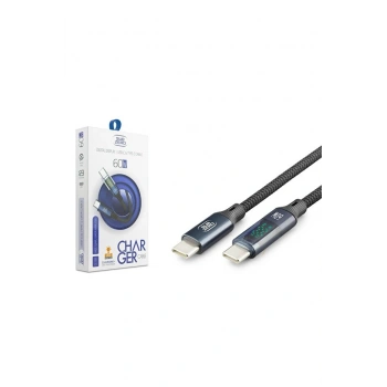 CL150 60W PD Type-C Type-C Led Göstergeli Hasır Hızlı Şarj Data Kablosu