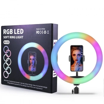 İvotech RGB Led Yumuşak Halka Işık MJ33 (200cm Işık Ayağı Dahil)