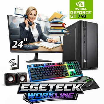 EGETECK WorkLine i5 3470 8GB 256GB SSD GT740 4GB Ekran Kartı 24 Monitör Masaüstü Bilgisayar