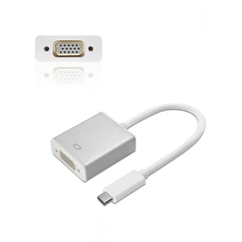 Alfais AL4694 USB 3.1 Type-C VGA Adaptör 1080p Destekli Kısa Kablo Alüminyum Gövde Dayanıklı