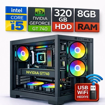 EGETECK Gamarex i5 3470 8GB RAM 320GB HDD GT740 128 BİT Akvaryum Gaming Oyuncu Bilgisayarı (GT8320)