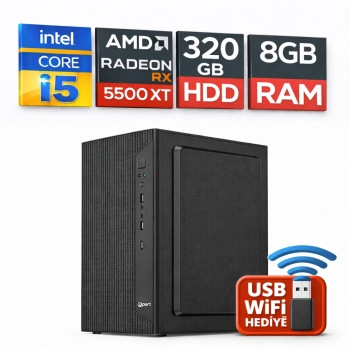 EGETECK Wortex i5 3470 8GB RAM 320GB HDD GDDR6 RX 5500 8GB 256BİT Bilgisayar Kasası (WRX8320)