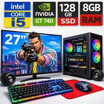 EGETECK Gamex i5 3470 8GB 128GB SSD GT740 4GB Ekran Kartı 24 Monitör Masaüstü Bilgisayar (GMXG8256