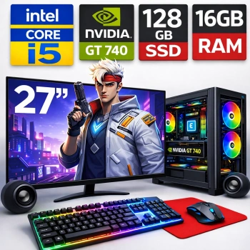 EGETECK Gamex i5 3470 16GB 128GB SSD GT740 4GB Ekran Kartı 27 Monitör Masaüstü Bilgisayar (GMXG16128
