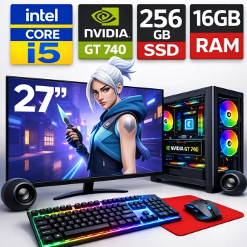 EGETECK Gamex i5 3470 16GB 256GB SSD GT740 4GB Ekran Kartı 27 Monitör Masaüstü Bilgisayar (GMXG16256