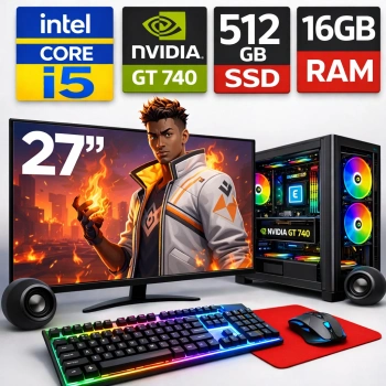 EGETECK Gamex i5 3470 16GB 512GB SSD GT740 4GB Ekran Kartı 27 Monitör Masaüstü Bilgisayar (GMXG16512)