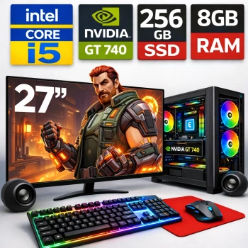 EGETECK Gamex i5 3470 8GB 256GB SSD GT740 4GB Ekran Kartı 27 Monitör Masaüstü Bilgisayar (GMXG8256)