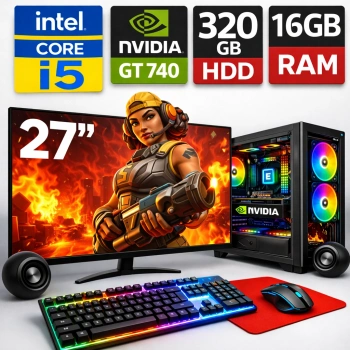 EGETECK Gamex i5 3470 16GB 320GB HDD GT740 4GB Ekran Kartı 27 Monitör Masaüstü Bilgisayar (GMXG16320)