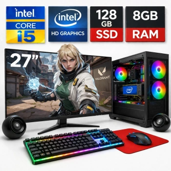 EGETECK GameX i5 3470 8GB RAM 128GB SSD İntel HD Graphics 27 Monitör Akvaryum Gaming Oyuncu Bilgisayarı