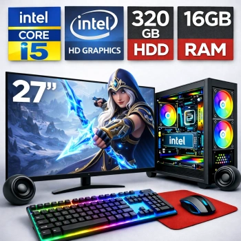 EGETECK GameX i5 3470 16GB RAM 320GB HDD İntel HD Graphics 27 Monitör Akvaryum Gaming Oyuncu Bilgisayarı