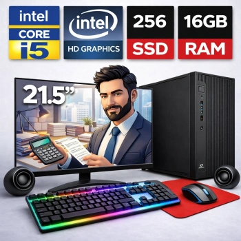 EGETECK WorkPro i5 3470 16GB 256GB SSD İntel HD Graphics 21.5 Monitör Masaüstü Bilgisayar