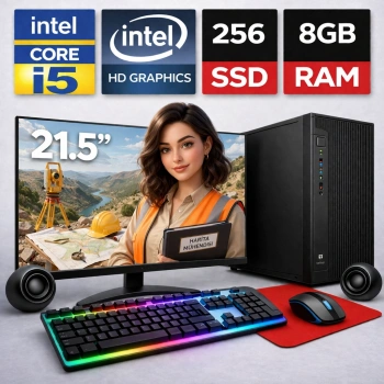 EGETECK WorkPro i5 3470 8GB 256GB SSD İntel HD Graphics 21.5 Monitör Masaüstü Bilgisayar