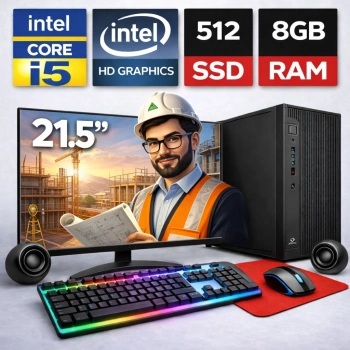 EGETECK WorkPro i5 3470 8GB 512GB SSD İntel HD Graphics 21.5 Monitör Masaüstü Bilgisayar