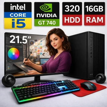 EGETECK WorkPro i5 3470 16GB 320GB HDD GT740 4GB Ekran Kartı 21.5 Monitör Masaüstü Bilgisayar