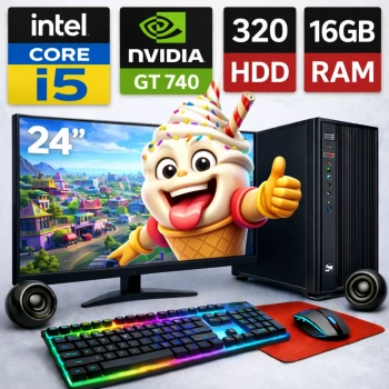 EGETECK Gamework i5 3470 16GB RAM 320GB HDD GT740 4GB Ekran Kartı 24 Monitör Akvaryum Gaming Oyuncu Bilgisayarı