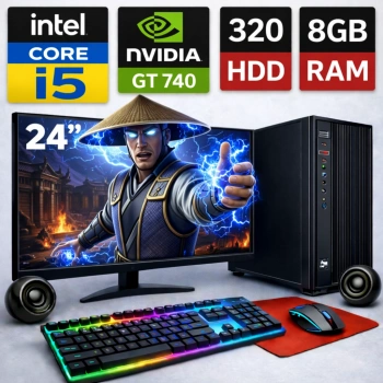EGETECK Gamework i5 3470 8GB RAM 320GB HDD GT740 4GB Ekran Kartı 24 Monitör Akvaryum Gaming Oyuncu Bilgisayarı