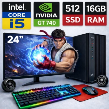 EGETECK Gamework i5 3470 16GB RAM 512GB SSD GT740 4GB Ekran Kartı 24 Monitör Akvaryum Gaming Oyuncu Bilgisayarı