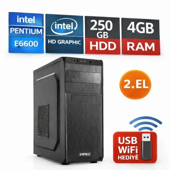 İntel E6600 3.06Ghz  4GB RAM 250GB HDD İntel Hd Graphics Bilgisayar Kasası (i4250)