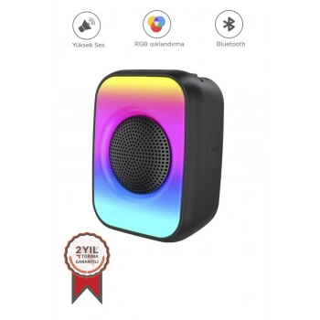 Bluetooth Hoparlör Işıklı Taşınabilir Speaker GTS1867 Siyah
