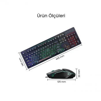 CONCORD C-66 Gaming Işıklı Chocolate Q Klavye Style & Mouse