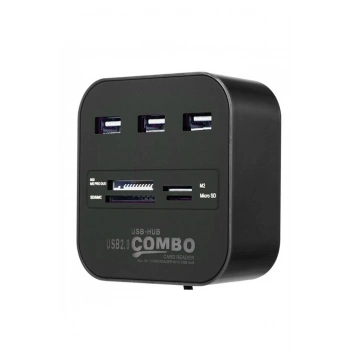 Concord C-847 3 Port USB Çoğaltıcı Hub USB 2.0 SD TF 60Cm Kablo Tak Çalıştır