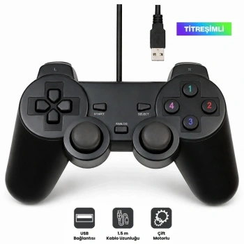 Platoon PL-2596 PC Uyumlu Titreşimli Joystick Oyun Kolu Gamepad