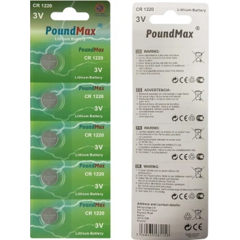 Poundmax CR1220 3V Düğme Pil