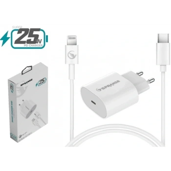Sprange P-L18 25W Lightning USB-C PD Hızlı Şarj Başlık ve Data Kablosu