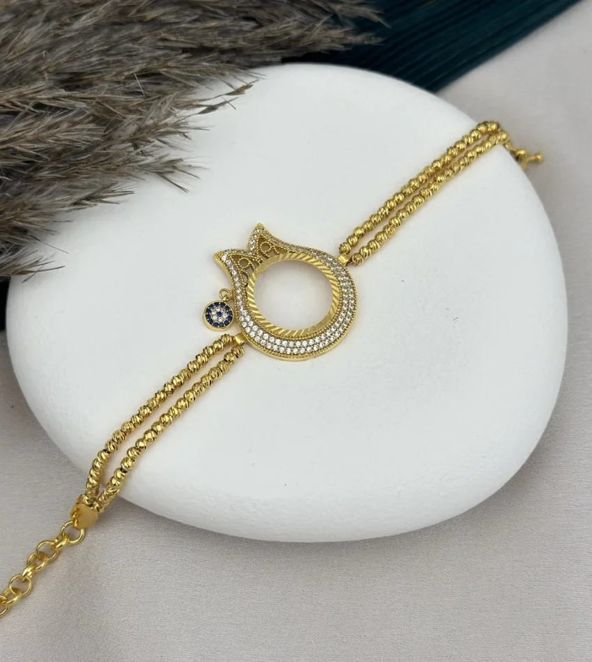 22 Ayar Çeyrekllik Dorikalı Lale Bileklik