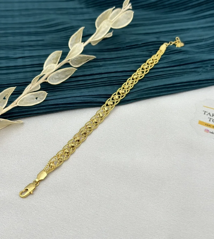 22 Ayar Zarif Örgü Dorika Bileklik