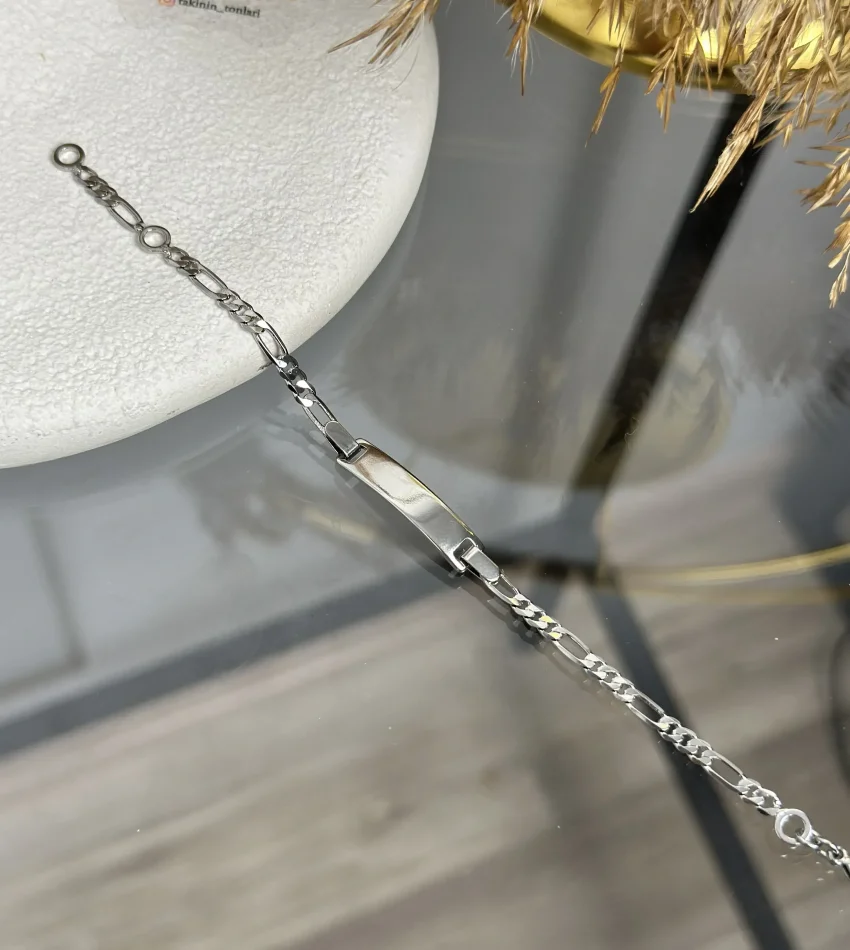 XP Gümüş Renk Çocuk Künyesi (14.5+2 cm uzatma)