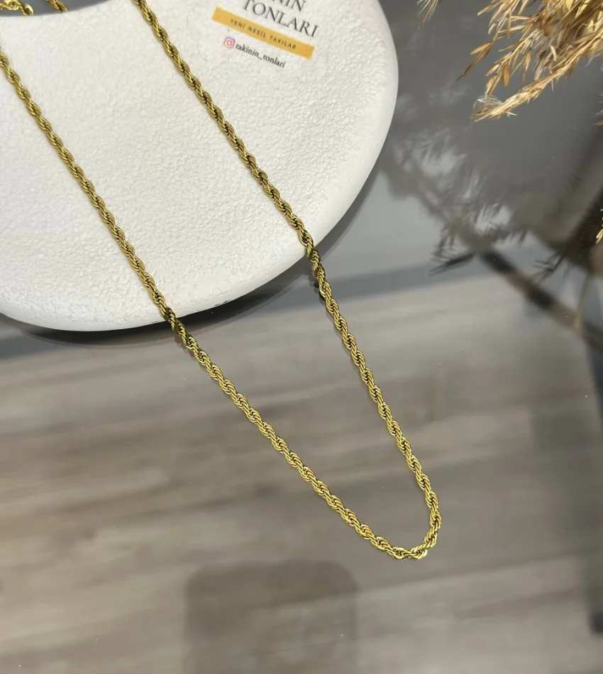 Çelik 3 mm Burgu Kolye (60 cm)