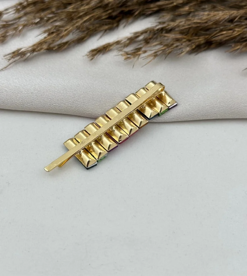 Renkli Sıra Baget Taşlı Toka