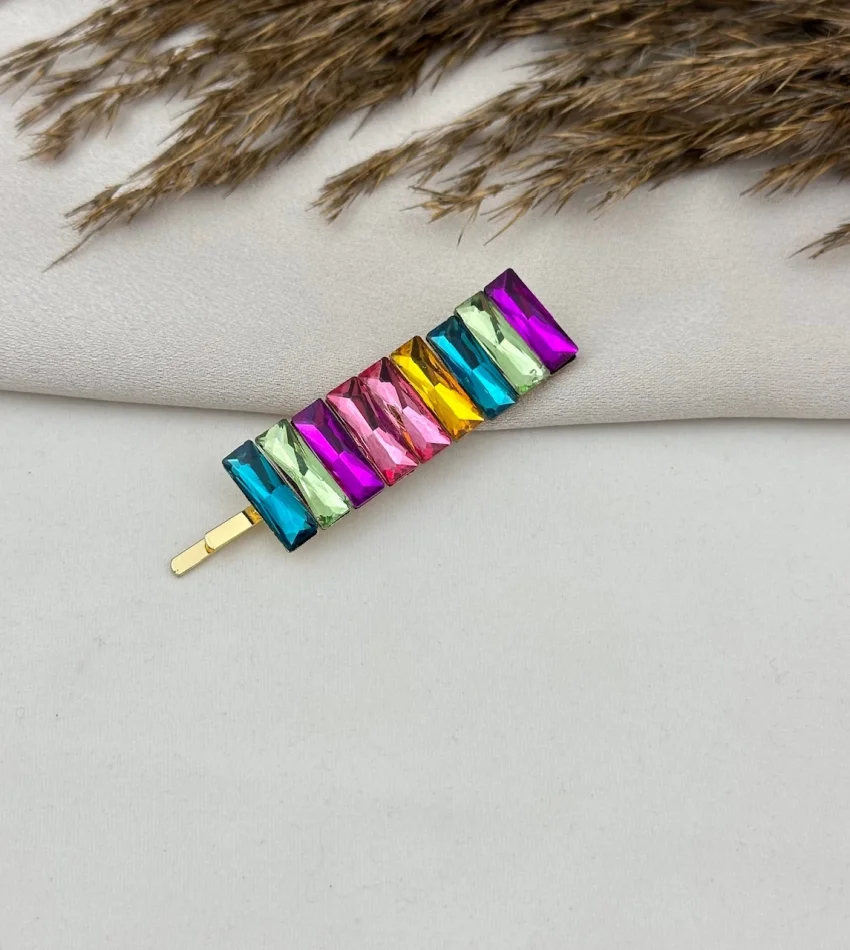 Renkli Sıra Baget Taşlı Toka