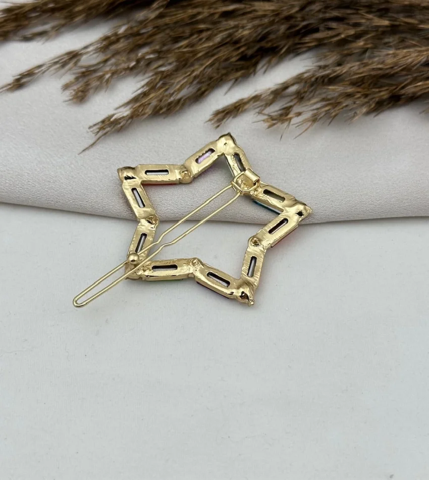 Renkli Baget Taşlı Yıldız Toka