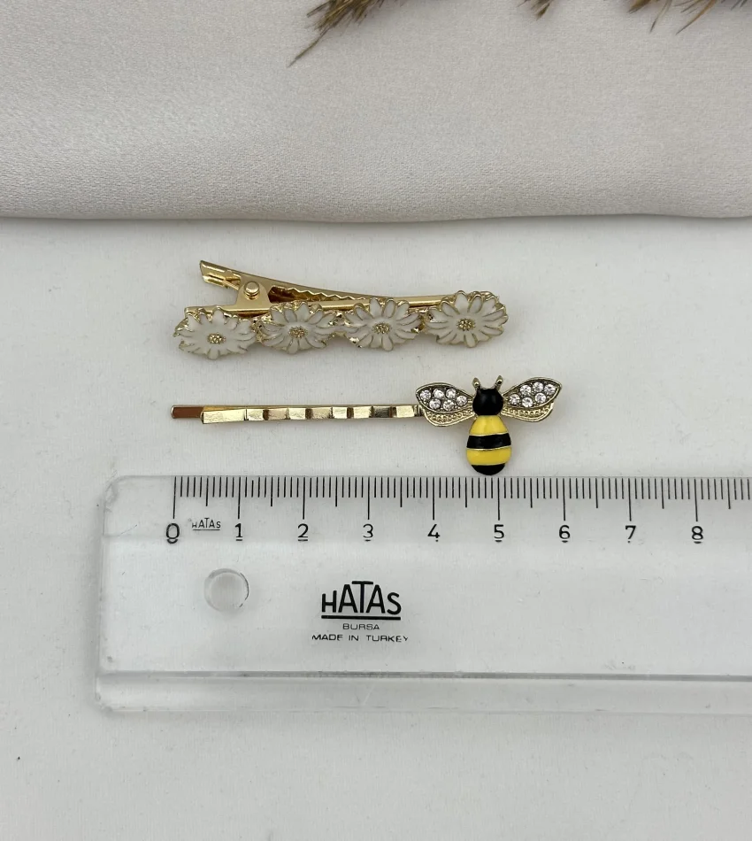 İkili Papatya-Arı Kombin Toka