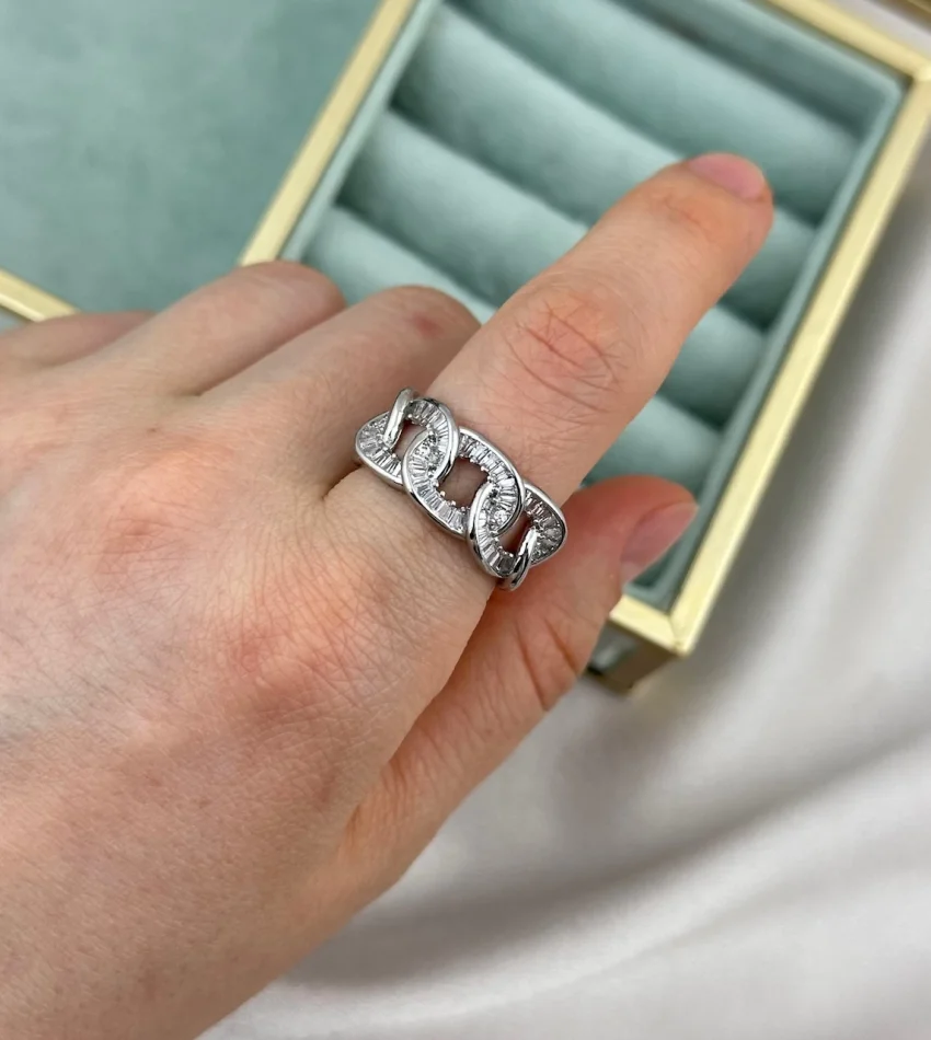 Gümüş Baget Taşlı Gurmet İthal Yüzük