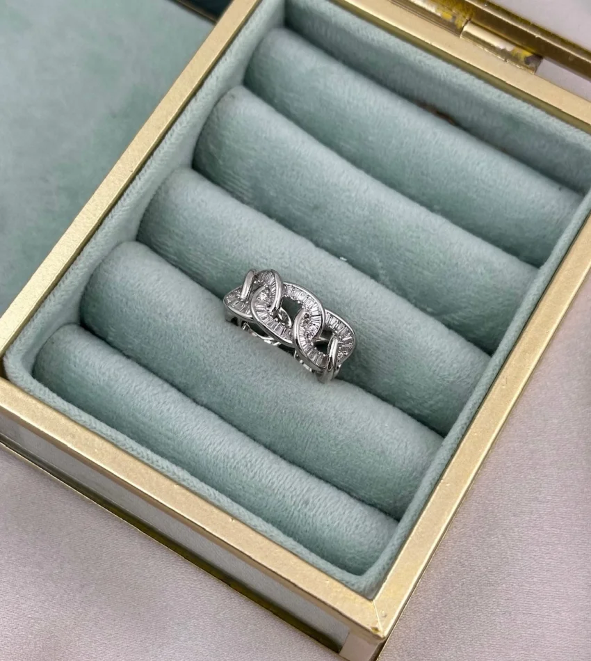 Gümüş Baget Taşlı Gurmet İthal Yüzük