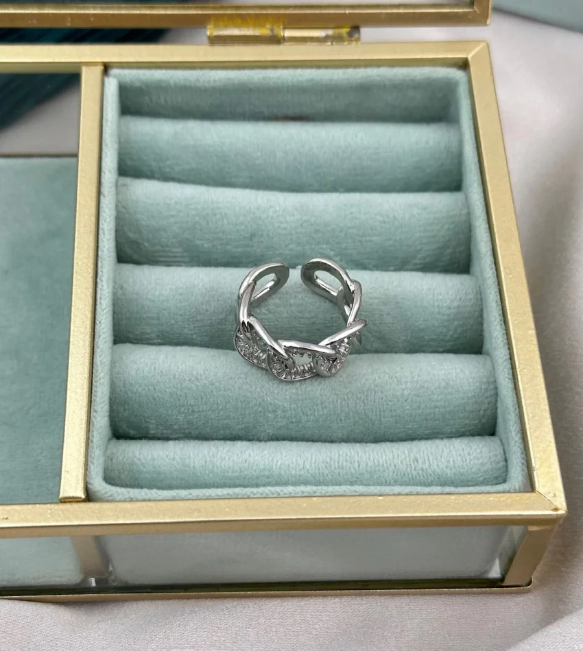 Gümüş Baget Taşlı Gurmet İthal Yüzük