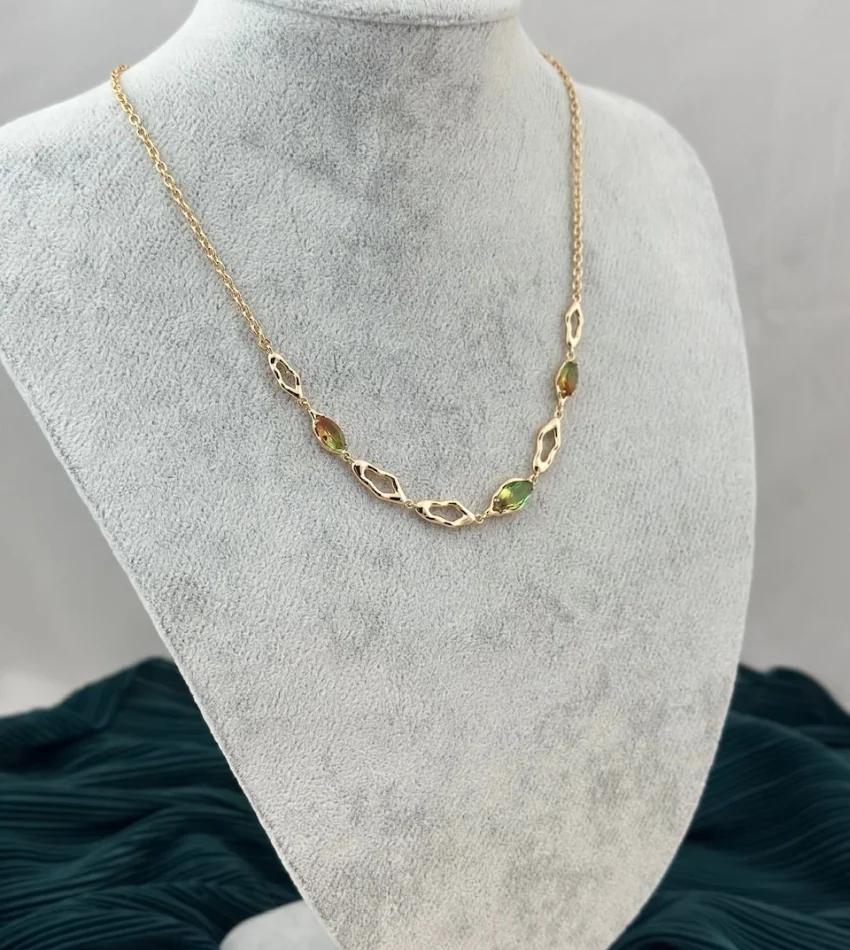 Yeşil Taşlı Tasarım XP Kolye