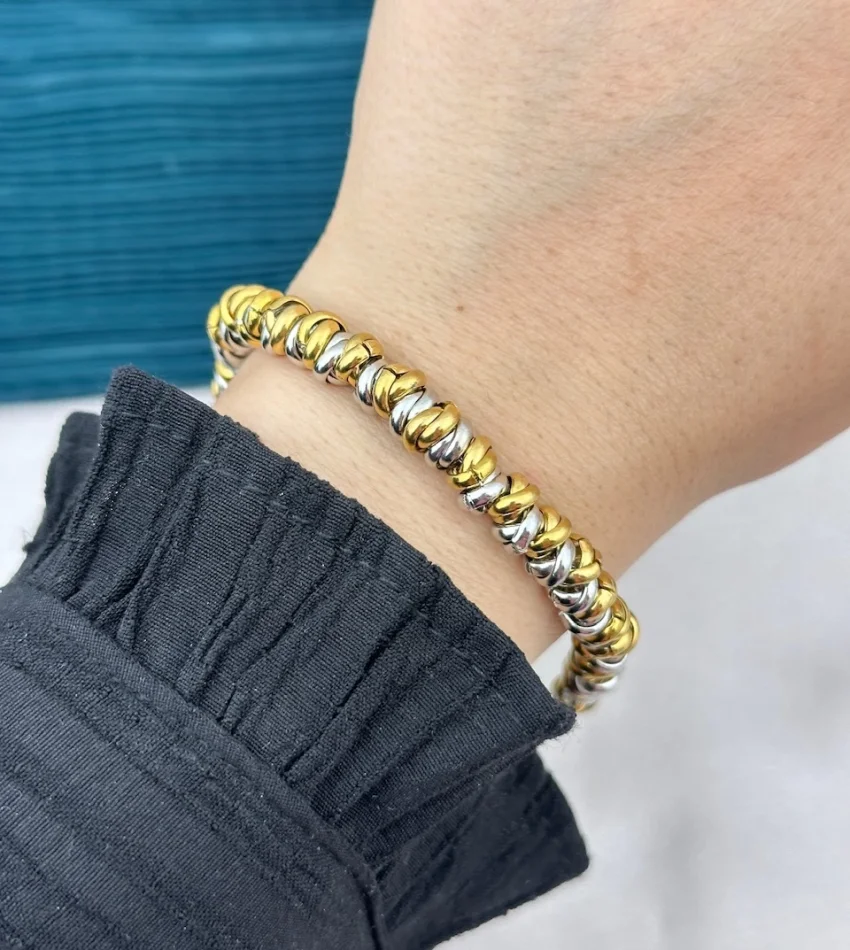 Çift Renk Halka Dizili Trend Bileklik