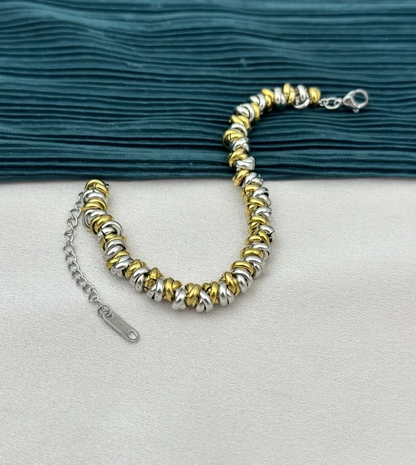 Çift Renk Halka Dizili Trend Bileklik