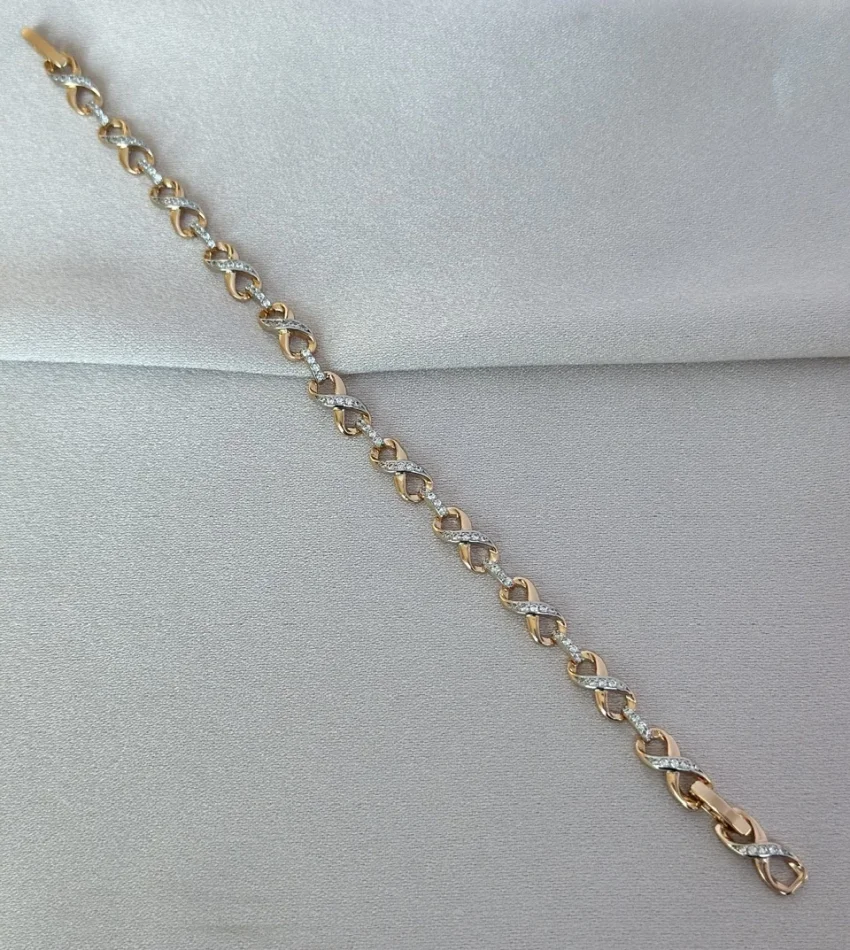 Taşlı Sonsuzluk VIP Bileklik (Bakır Renk)