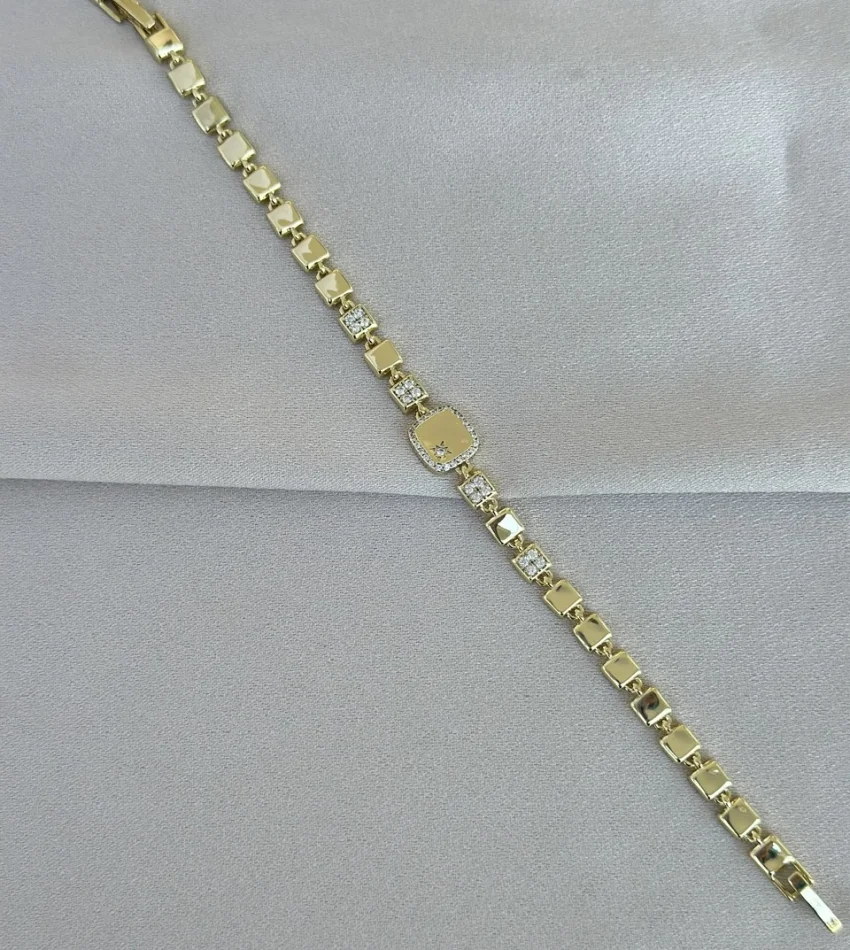 Taşlı Kare Model VIP Bileklik