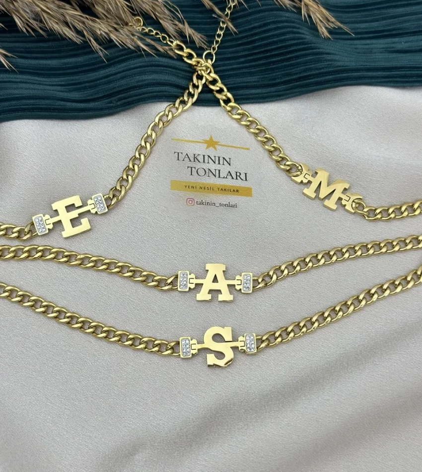 Kuyumcu Model Çelik Harf Bileklik